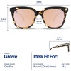 image:imageBlenders Eyewear Grove  Polarized Sunglasses  Butterfly Frames with Acetate Temples  100 UV Protection  For WomenWildcat Love