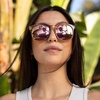 image:imageBlenders Eyewear H Series  Polarized Sunglasses  Round Cat Eye Spring Loaded Hinge  100 UV Protection  For Women  Pink Lemonade