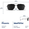 image:imageBlenders Eyewear Phoenix Polarized Navigator Sunglasses for Men amp Women  UV Protection Trendy Shades for Outdoors amp BeachMatte Black