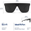 image:imageBlenders Eyewear SciFi  Polarized Sunglasses  SingleLens with a FlatTop Design  100 UV Protection  For Men amp WomenDark Flatter