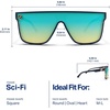 image:imageBlenders Eyewear SciFi  Polarized Sunglasses  SingleLens with a FlatTop Design  100 UV Protection  For Men amp WomenNight City