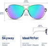 image:imageBlenders Eyewear Skyway  Polarized Sunglasses with Aviator Frames WrapAround Silhouette  100 UV Protection  For WomenCrystal Orb