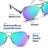 image:imageBlenders Eyewear Skyway  Polarized Sunglasses with Aviator Frames WrapAround Silhouette  100 UV Protection  For WomenCrystal Orb