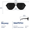 image:imageBlenders Eyewear Skyway  Polarized Sunglasses with Aviator Frames WrapAround Silhouette  100 UV Protection  For WomenMagic Roy